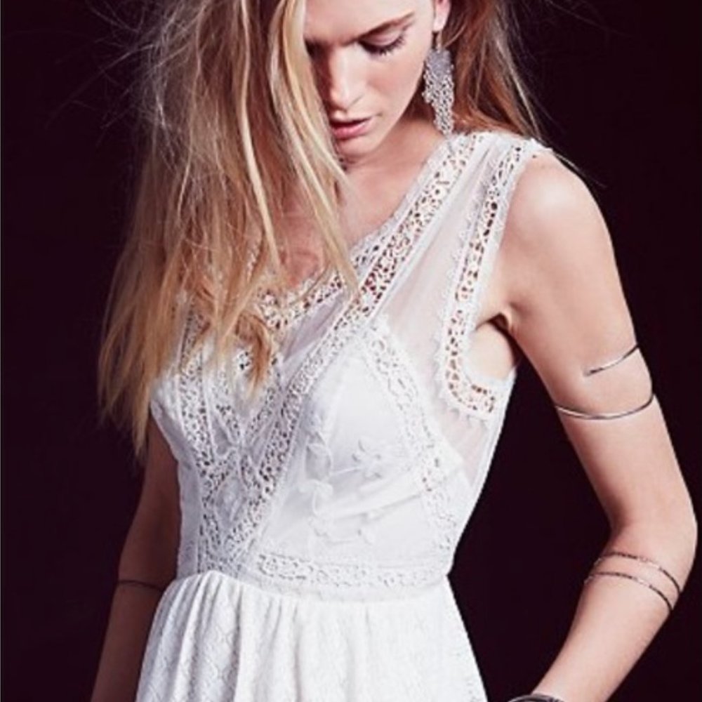 Free People Mini Lace Dress - White NWT